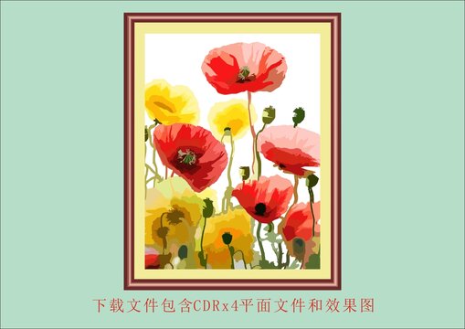 矢量藝術(shù)小花朵花卉植物油畫(huà)