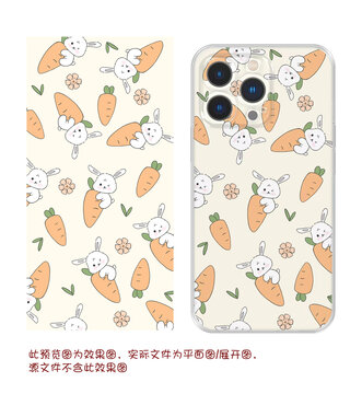 手機殼圖案兔子胡蘿卜