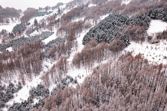 吉林松岭雪村冬季东北农村雪景