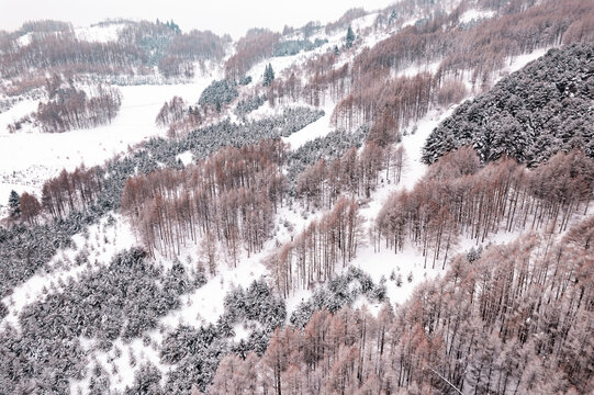 吉林松岭雪村冬季东北农村雪景