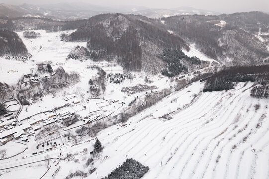 吉林松岭雪村东北农村雪景