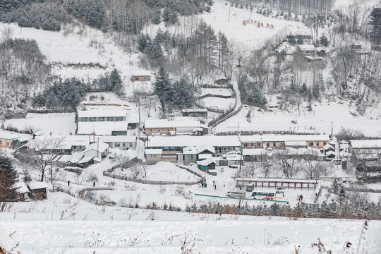 吉林松岭雪村东北农村雪景