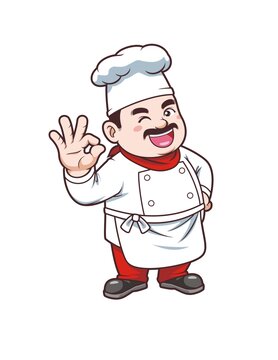 卡通中年男厨师形象矢量图