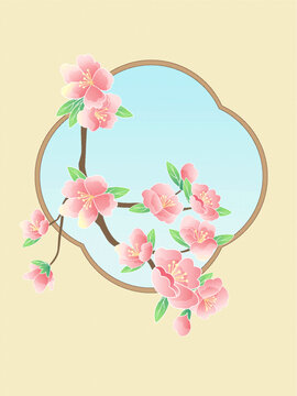 矢量插畫桃花