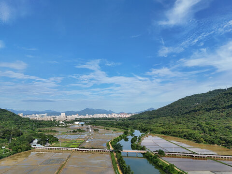 农村稻田河流