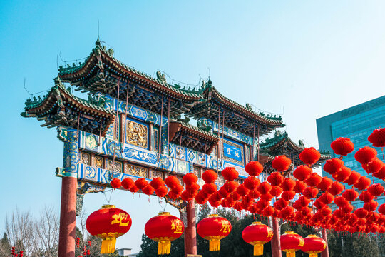 北京地坛公园春节氛围