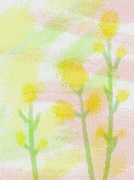 春季多彩手绘麻布油画花朵底纹