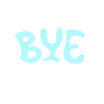 bye可愛卡通文字貼紙