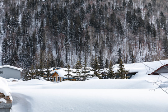 黑龙江雪乡雪景旅游民宿东北农村