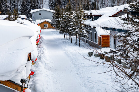 黑龙江雪乡雪景旅游民宿东北农村