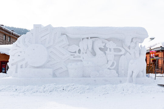 雪乡冰雪大世界冰雕雪雕雕塑施工