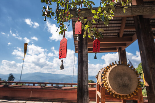 景迈山茶祖庙建筑风光