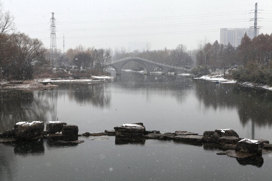 香河公园雪景