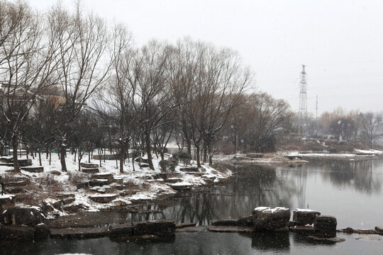 香河公园雪景