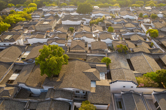 航拍福州三坊七巷建筑景观