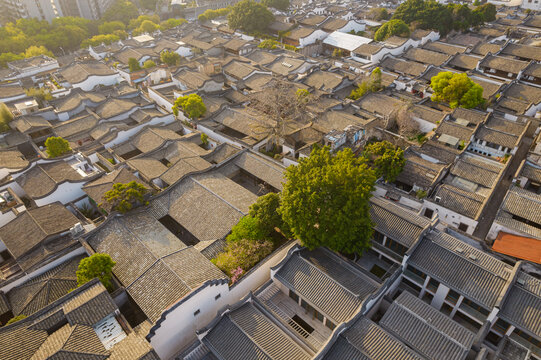 航拍福州三坊七巷建筑景观