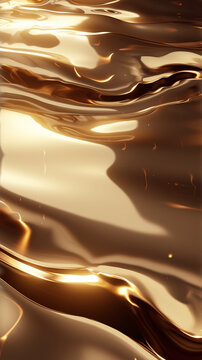 金色液体水波纹抽象流体背景