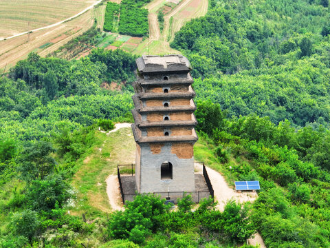 航拍陕西西安长安区二龙塔