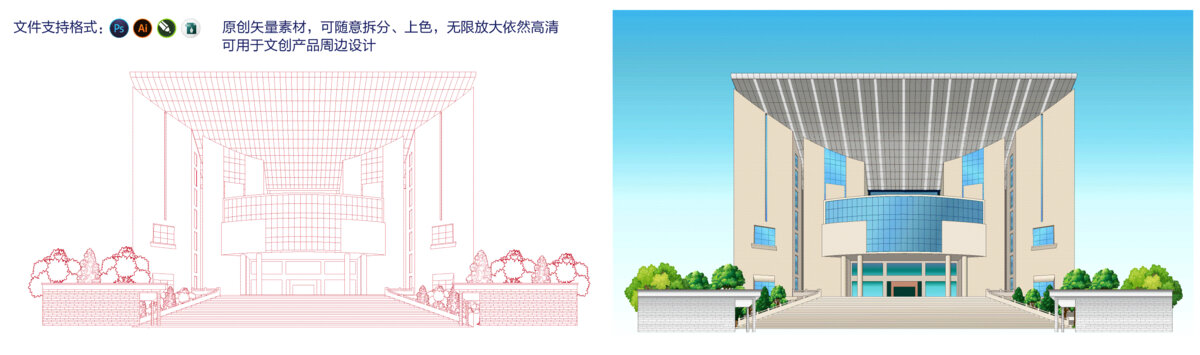 百色市建筑矢量可拆分