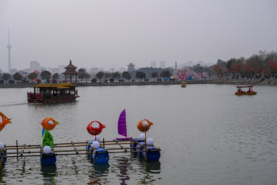 开封龙亭公园灯笼灯会花灯夜景