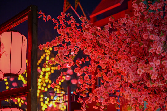 灯会灯笼彩灯开封大宋武侠城夜景