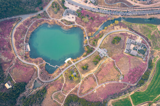 航拍张家港香山梅岭风景区