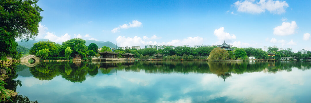 台州临海东湖公园全景