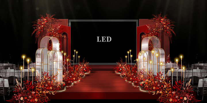 红色LED婚礼效果图