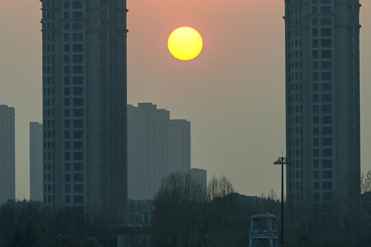 红日落日夕阳落日红太阳