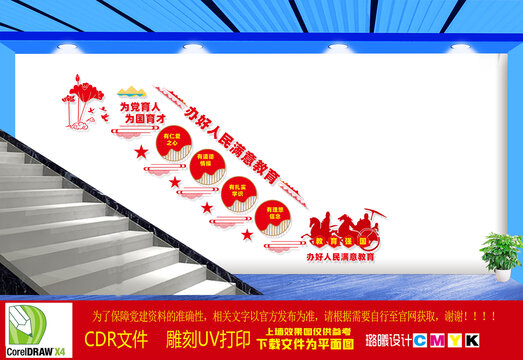 為黨育人樓梯文化墻