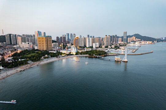 大连地标都市城市风光楼房夜景