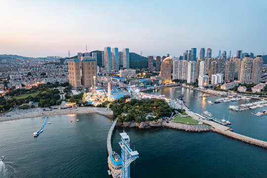 大连地标都市城市风光楼房夜景