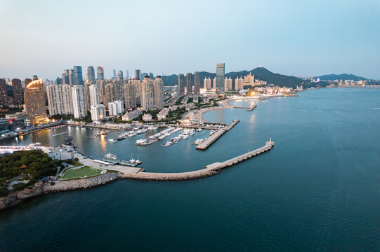 大连地标都市城市风光楼房夜景