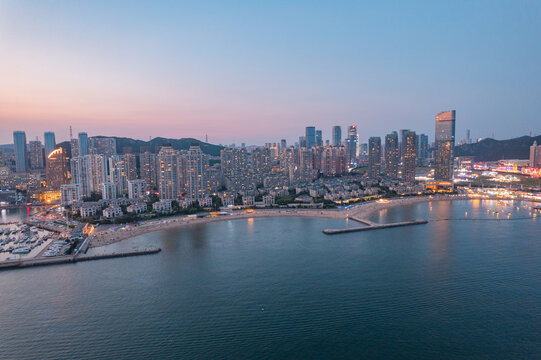 大连地标都市城市风光楼房夜景