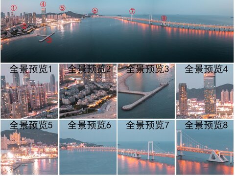 大连星海公园广场跨海大桥航拍