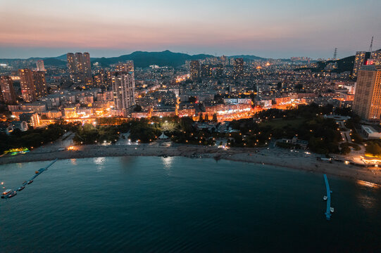 大连地标都市城市风光楼房夜景