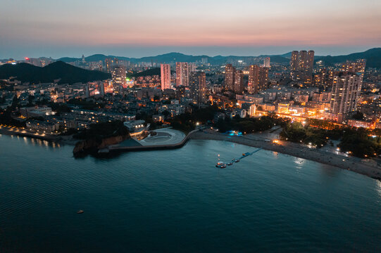 大连地标都市城市风光楼房夜景