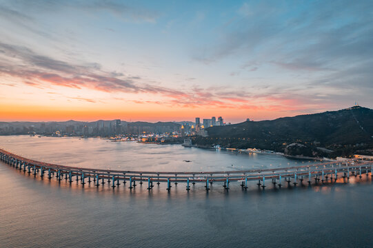 大连星海湾跨海大桥夜景