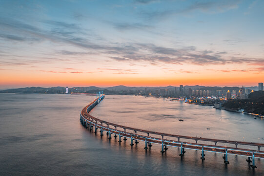 大连星海湾跨海大桥夜景