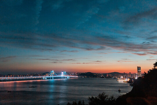 大连星海湾跨海大桥夜景