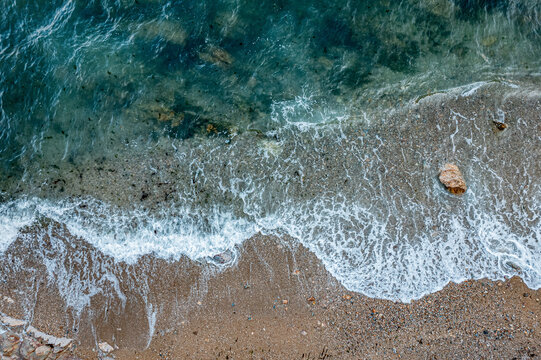 无人机俯拍航拍海浪花