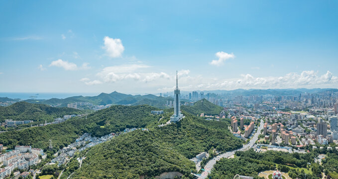 大连地标城市风光劳动公园观光塔