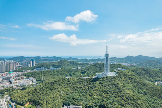 大连地标城市风光劳动公园观光塔