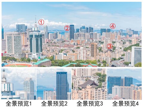 大连中心地标城市风光劳动公园