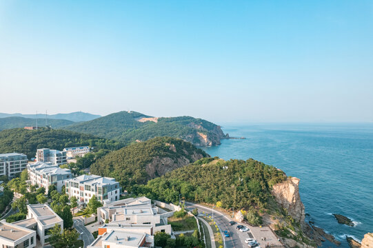 大连旅游风光地标石槽海岛礁石