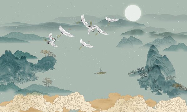 國潮山水畫