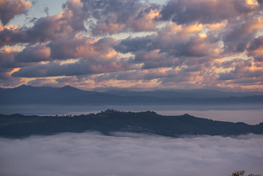 景迈山云海日出自然风光