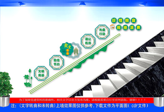 校园食堂楼梯文化墙