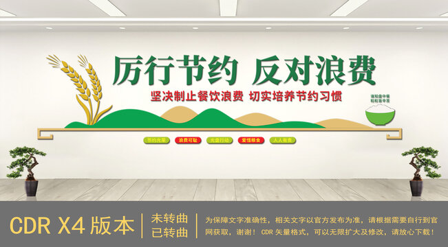 珍惜糧食食堂標(biāo)語文化墻