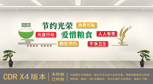 珍惜糧食文化墻